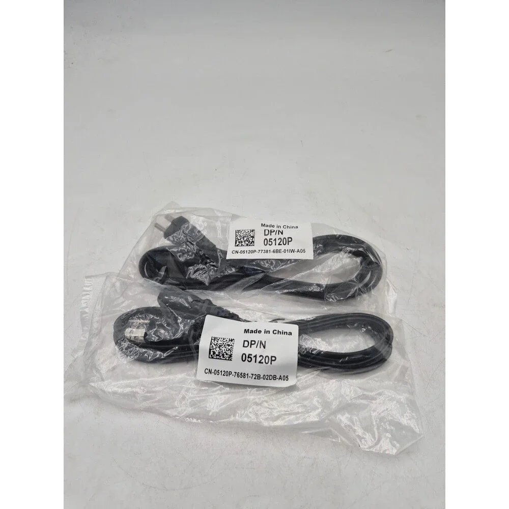 Lot of 2 6ft Power Cords - Genuine DELL DP/N 05120P 3-Prong 10A 125V